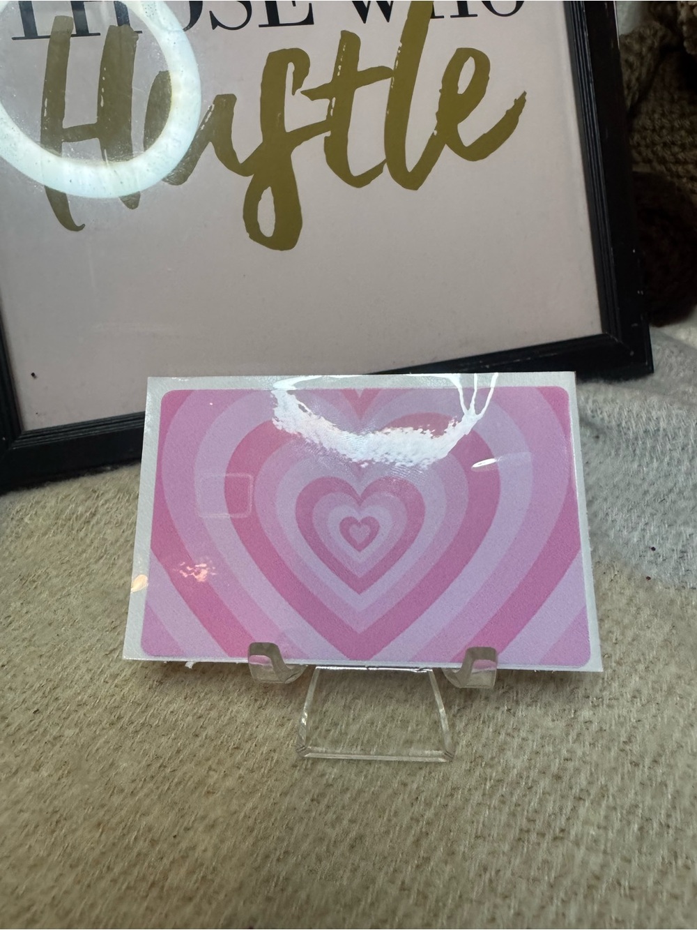 Pink Heart Card Sleeve - Layered Hearts Design